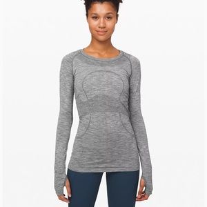 Lululemon Swiftly Tech Long-Sleeve Slate/White Shirt